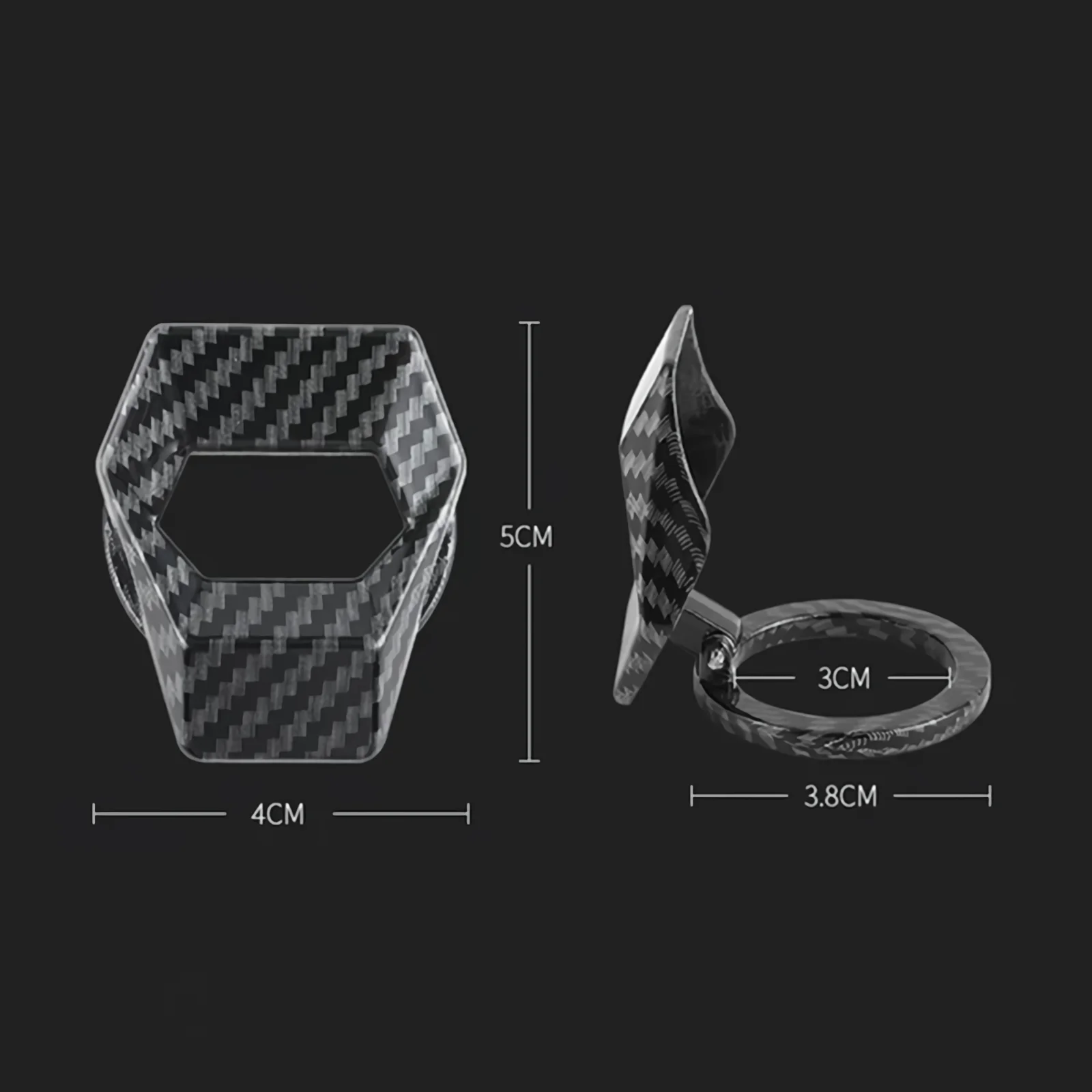 Auto Engine Start Stop Button Decorative Cover, Vehicle One-Click Ignition Switch Anti-Scratch Protective Trim Accessories