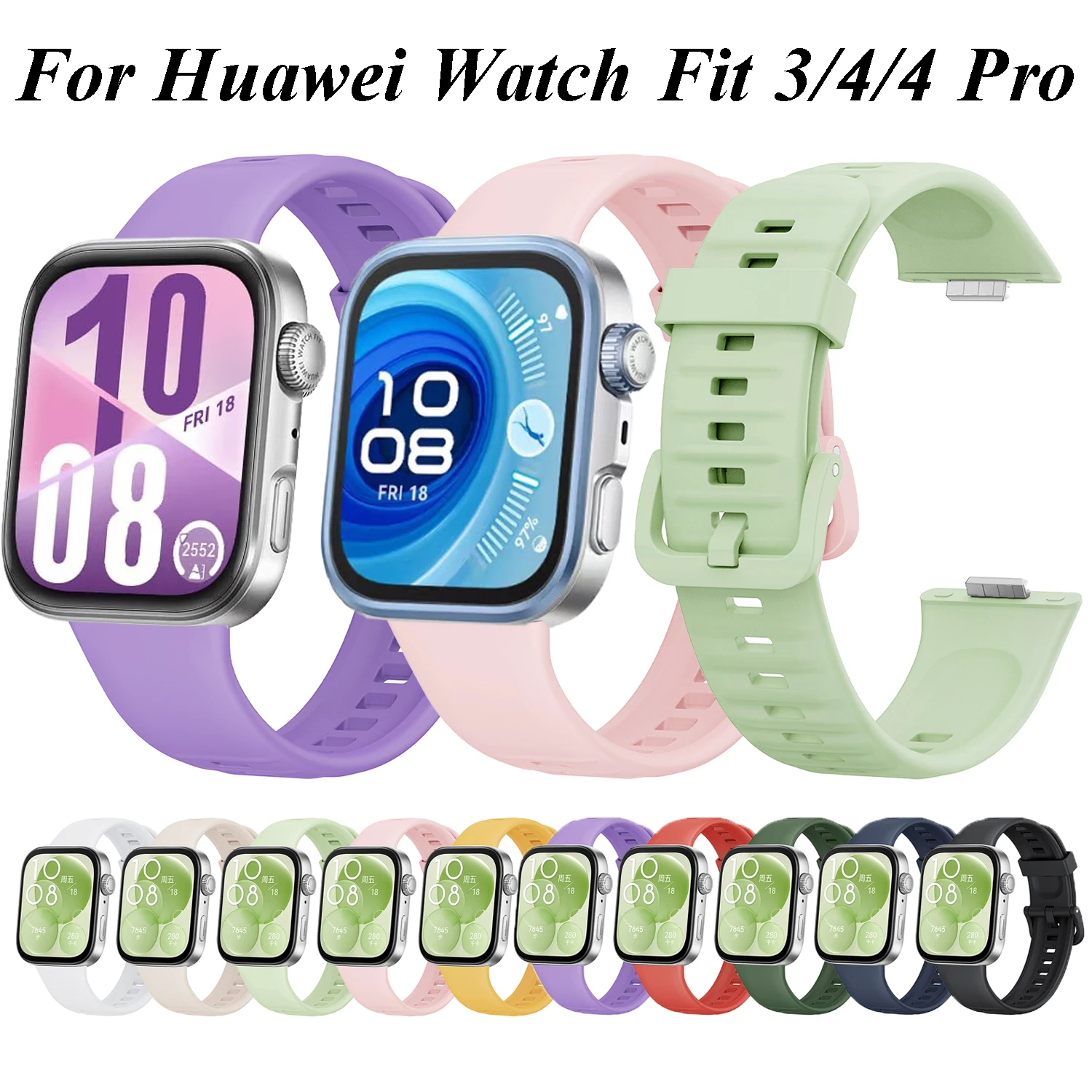 Silikonowy pasek do Huawei Watch Fit 4 Pro 3 Miękki sportowy pasek Correa Męska damska bransoletka do Huawei Fit3 Fit4 Pro Pasek zamienny