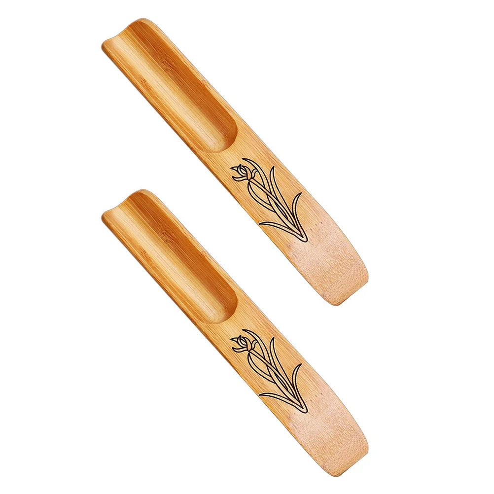 

2Pcs Bamboo Tea Shovels Mini Portable Lightweight Multi Purpose Tea Spoons Handmade Salt Coffee Flour Scoops Bamboo Scoops