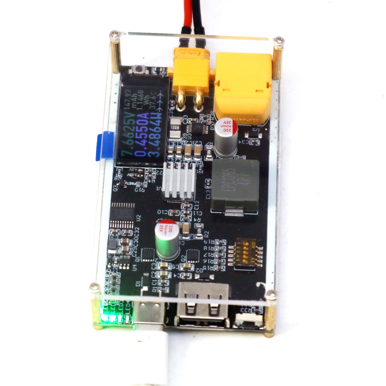 PD3.1 45W Fast Charger Power Module 2S 3S 4S 5S 6S BMS Drone RC Lithium Battery USB XT30 XT60 Charging Discharging LCD display