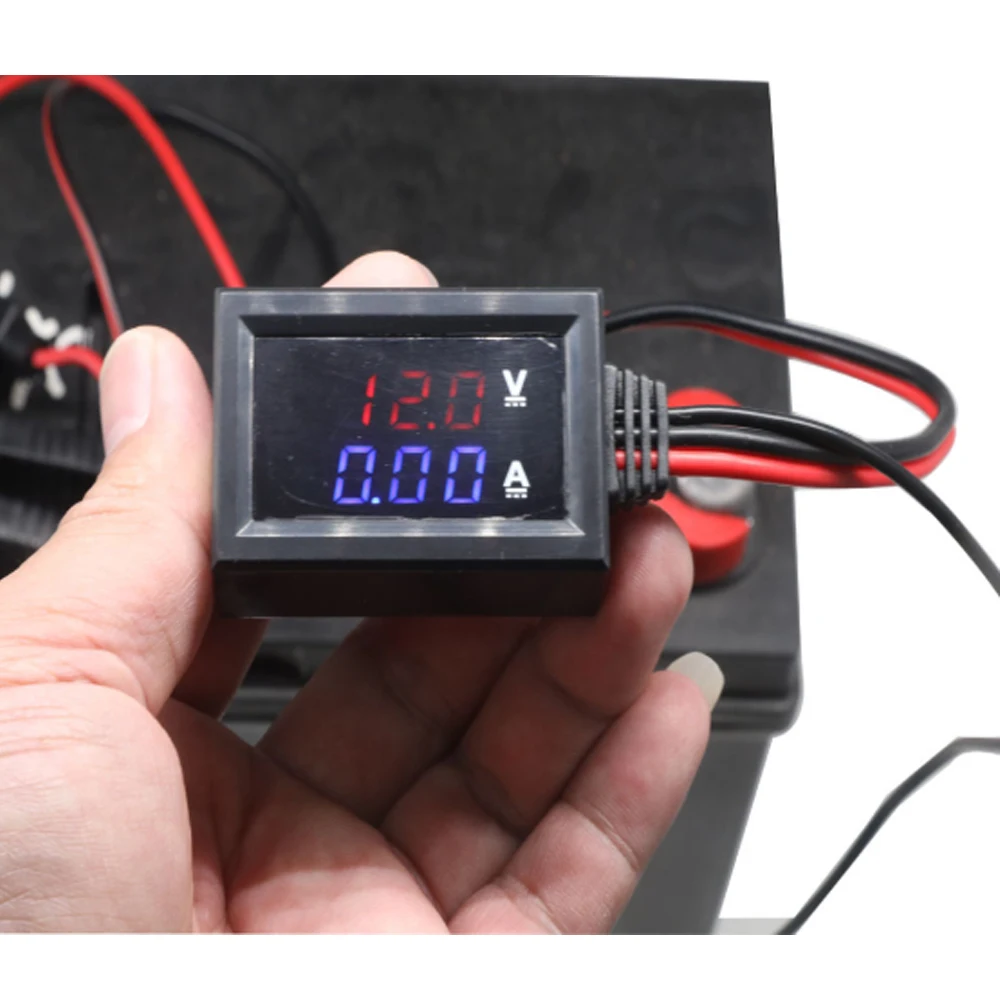 Car Electrical Leakage Tester with Red and Blue LED Display, DC Dual-Digit Current and Voltage Meter Leakage Test OBD