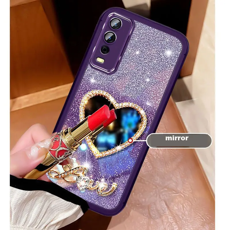 Honor9x custodia per bracciale con perle di lusso per Honor 9x Pro 8x20 V20 V30 Magic 4 5 Pro Lite Cover per specchio custodia con Glitter lucido