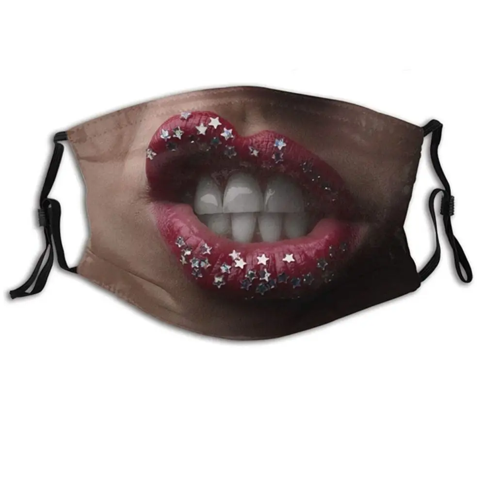 Facial Expression 3D Three-dimensional Mask Personality Breathable Funny Printed Mask Printed Cotton Party Cosplay Mask