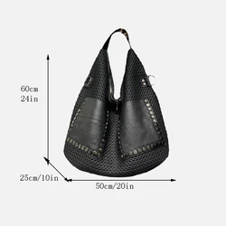 Genuine Leather Tote Bags for Women Luxury Designer Designer Large Capacity Shoulder Bags 2024 Fashion Trend Woven Handbags