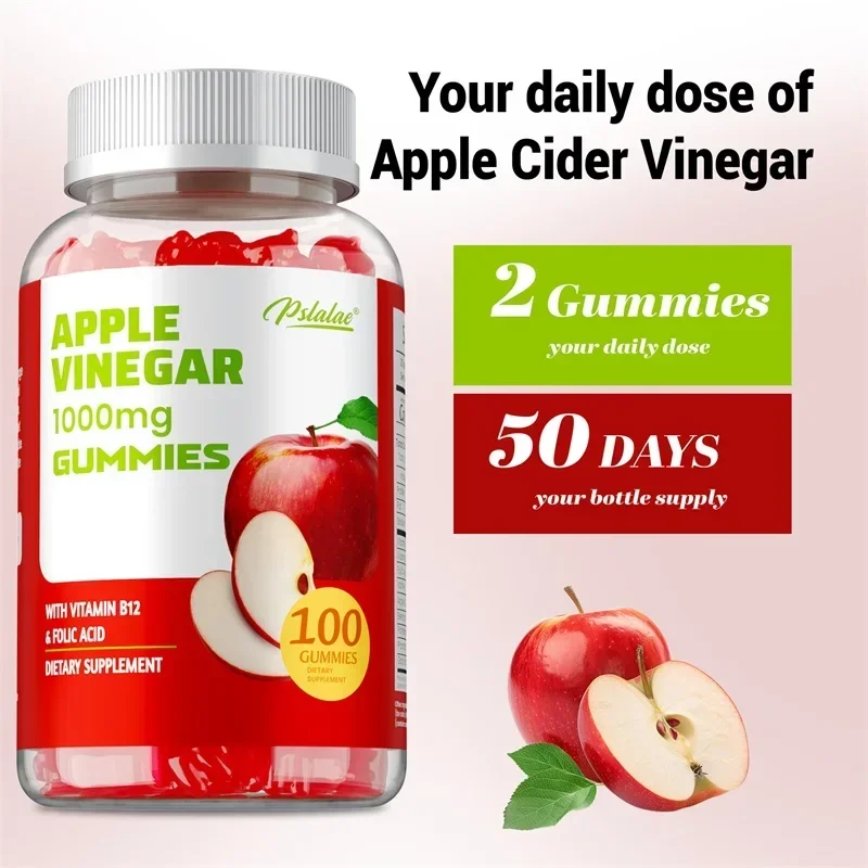 

Apple Cider Vinegar 1000mg Gummies - Helps Promote Metabolism, Digestion, Gut Health, Energy, and Immune Health, Vegan, Non-GMO