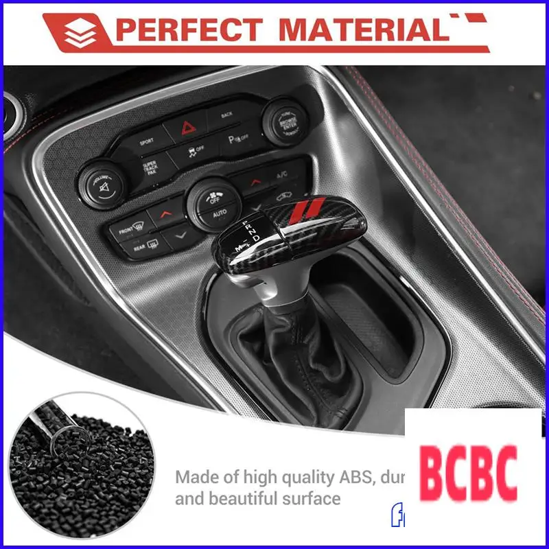 BB-ألياف الكربون والعتاد التحول المقبض غطاء رأس الكسوة ل شاحن دودج تشالينجر 2015-2024 دورانجو 2018-2024