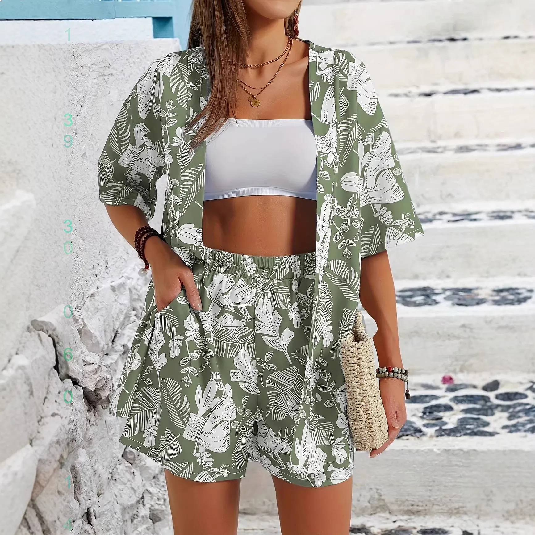 

Women Boho Print Matching Set Casual Top Pants Two Piece Lounge Sets Spring Summer