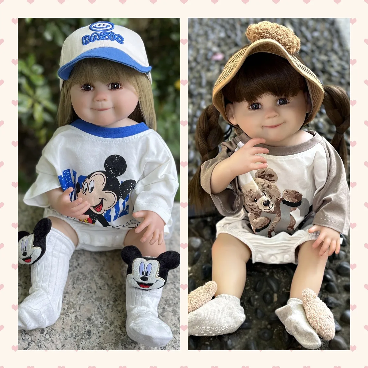 22 Inch Full Body Vinyl Reborn Doll Girl Bebe Newborn bebe reborn corpo de silicone inteiro boneca reborn Baby