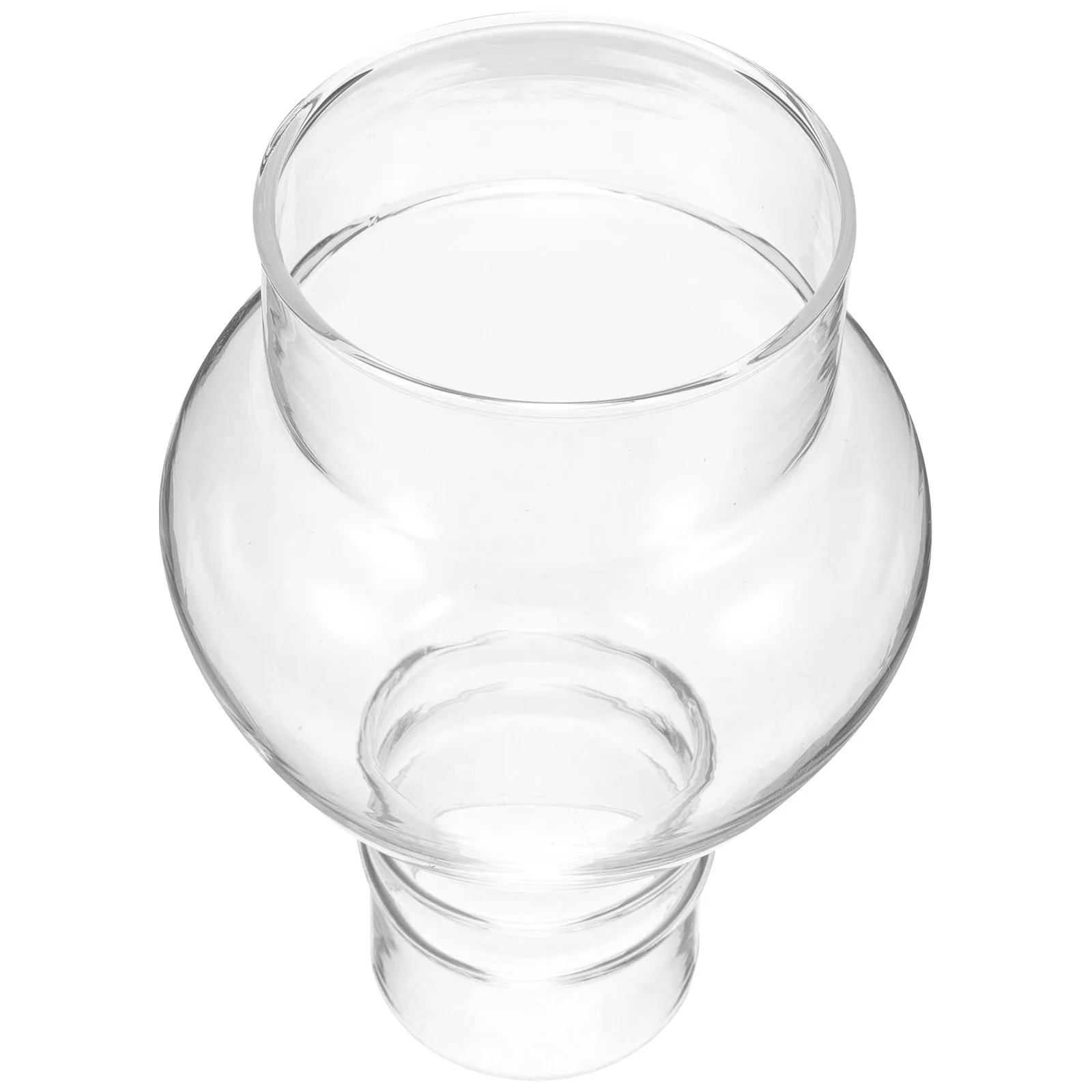 Glass Oil Lamp Shade Round Clear Chimney Windproof High Temp Resistant Thickened Design Lamp Accessory Home Decor Gift