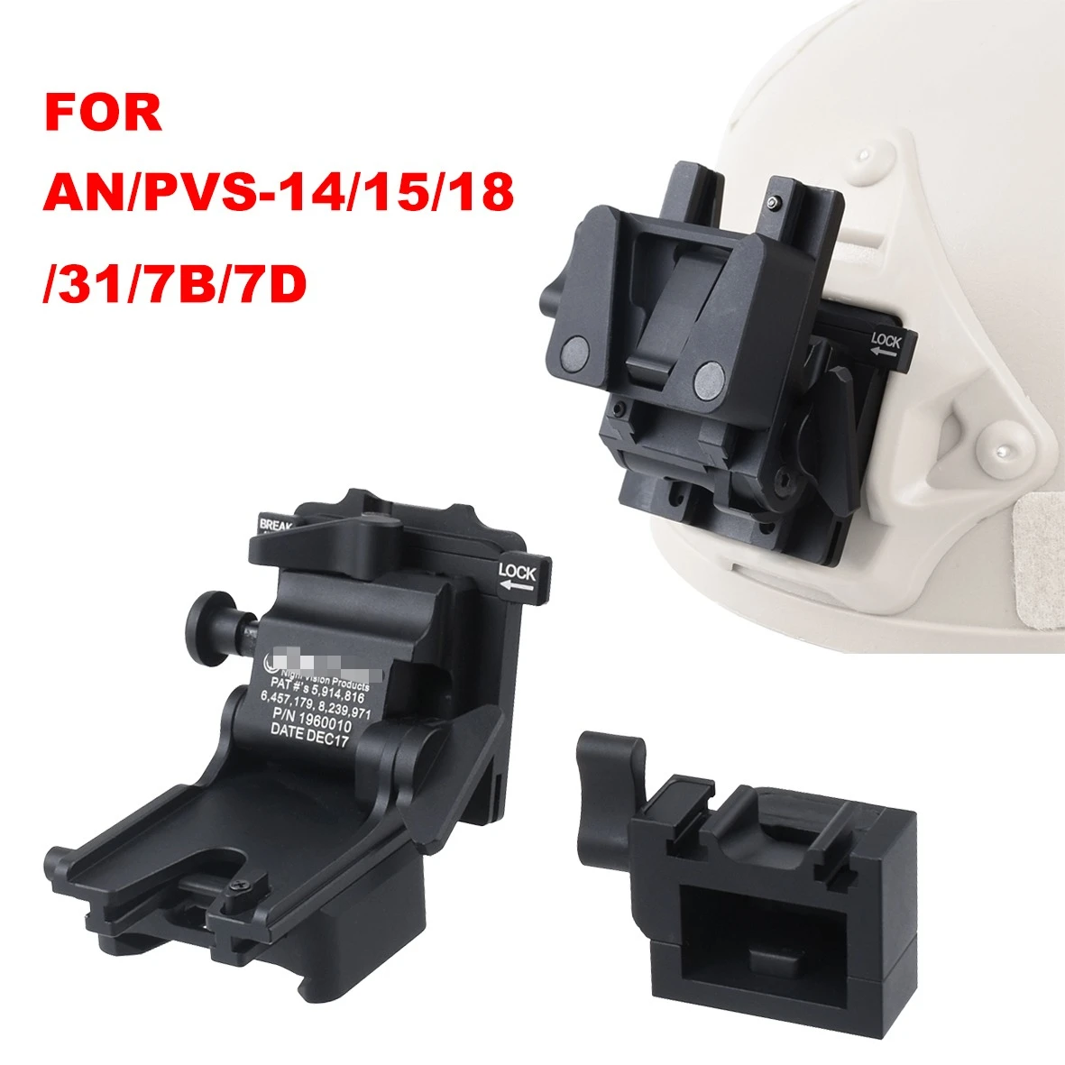 

Helmet NVG Mount for PVS-14 PVS-15 PVS-18 PVS-31 PVS-7B PVS-7D Universal Metal NVG Mount Night Vision Goggles Bracket Aluminum