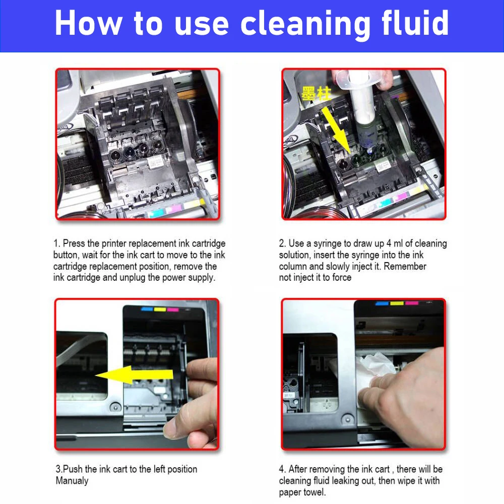 Printhead Maintenance Repair Cleaning Liquid Kits Print Head Clean Tool Sets For Canon HP Epson For DTF Cleaning Solution