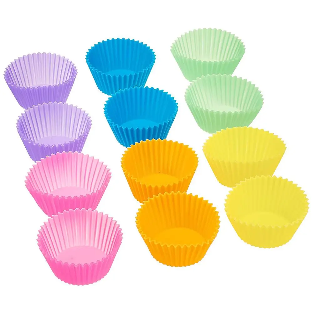 Molde De Bolo De Silicone Em Forma Redonda, Muffin e Cupcake Baking Moldes, Cozinha Cozinhar Bakeware Maker, Ferramentas de Decoração Do Bolo DIY,