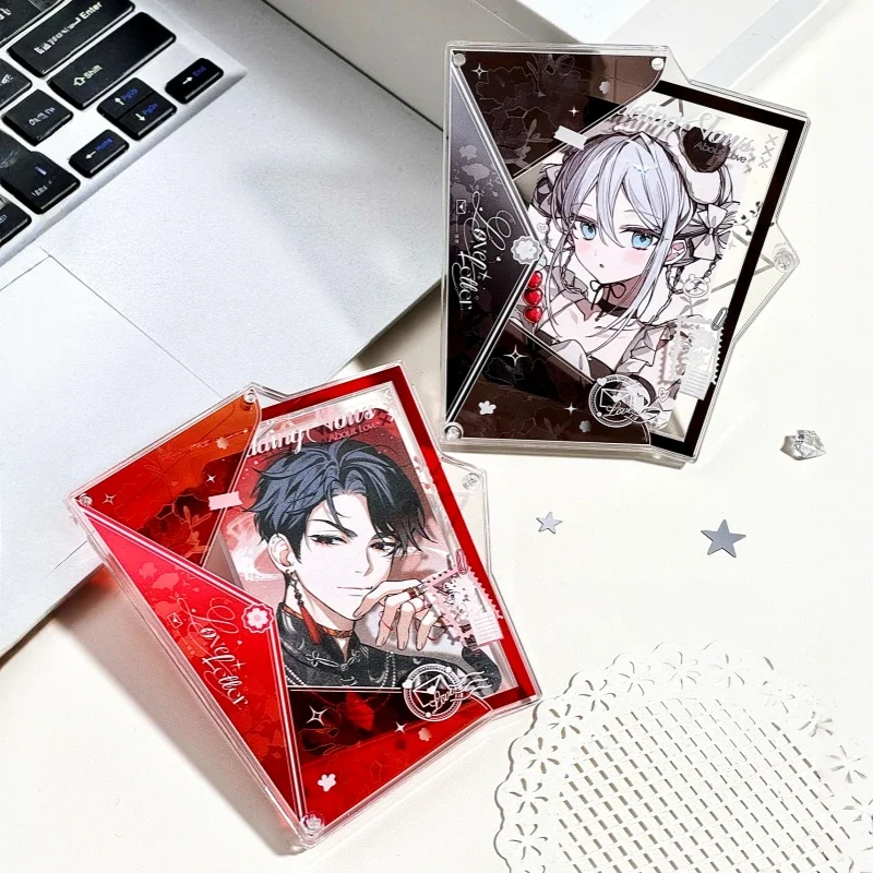 Floral Letter Acrylic Card Case, Vintage Style Frame for 3/4/6‑Inch K‑Pop Photocard, Postcard & Anime Collectible Goods Display