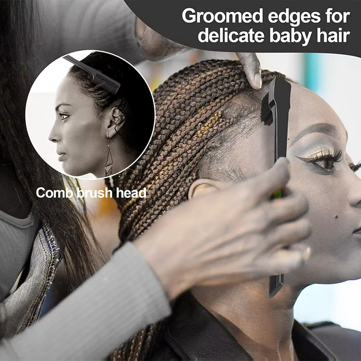 3 قطعة مجموعة أمشاط تصفيف الشعر إغاظة فرشاة شعر الثلاثي إغاظة مشط ذيل الجرذ أمشاط حافة فرشاة أدوات ذيل الشعر جديلة أداة حلقة