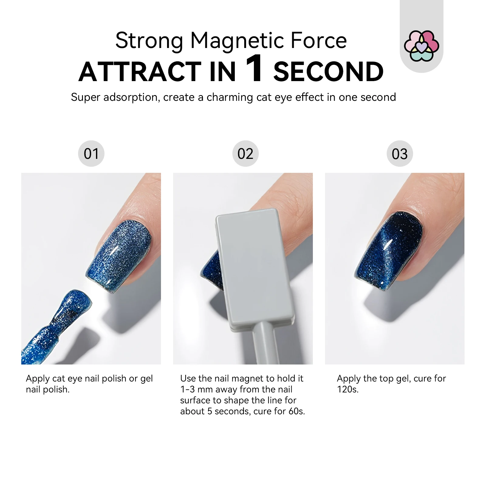 مجموعة مغناطيس أظافر عين القطة من SAVILAND مكونة من 9 قطع، عصا مغناطيسية دائرية مزدوجة الأطراف لصالونات التجميل ذاتية الصنع #6