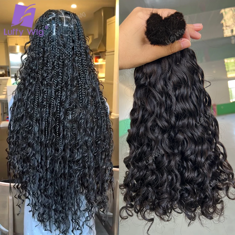 

Bulk Curly Human Hair For Braiding Burmese Remy Double Drawn Hair Bundles For Crochet Boho Box Braids No Weft Hair Extensions