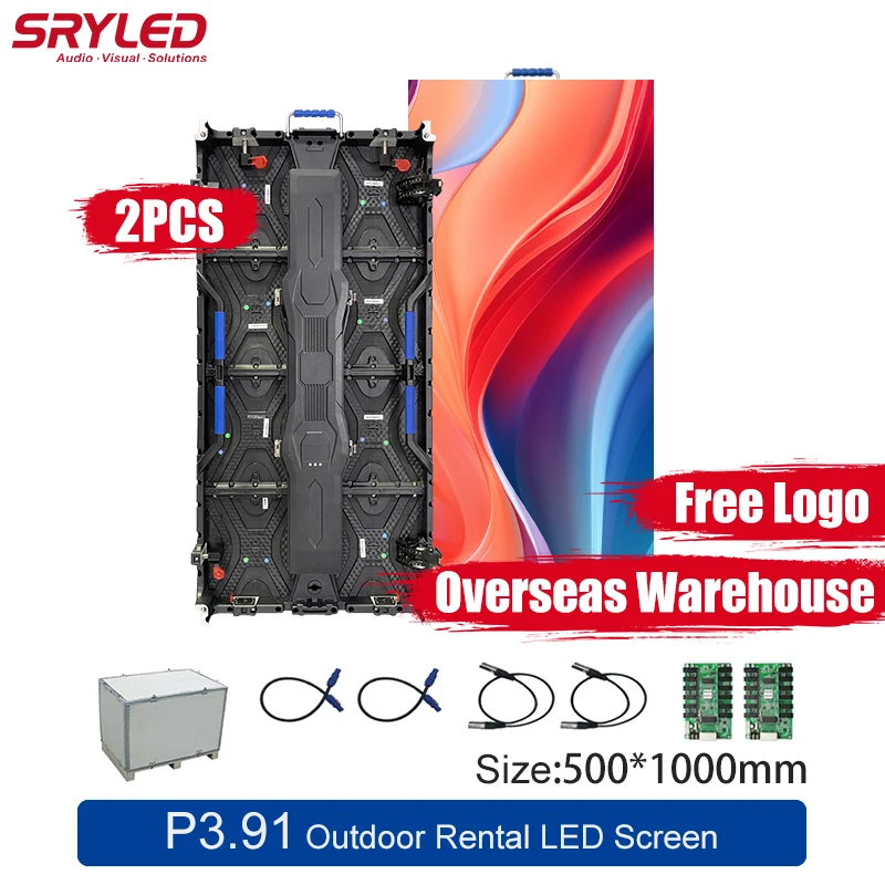 

SRYLED Overseas Warehouse P3.91 Led Display 500×1000mm Waterproof IP65 Stage Event Backdrop For Outdoor Rental Led Video Matrix