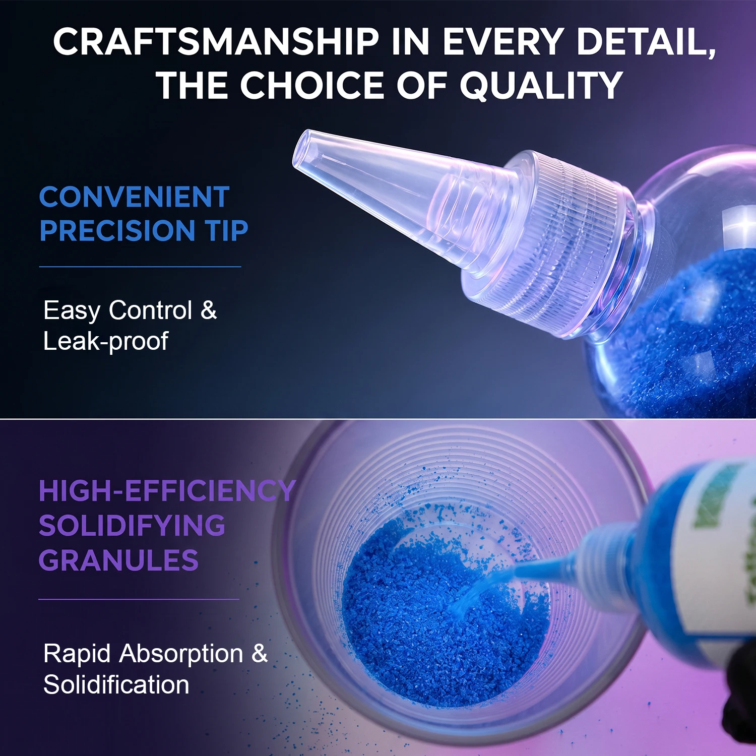 Tattoo Solidifying Granules 250mL Fast Acting Liquid Waste Solidifier for Tattoo Artists Safe & Harmless Disposal Solution