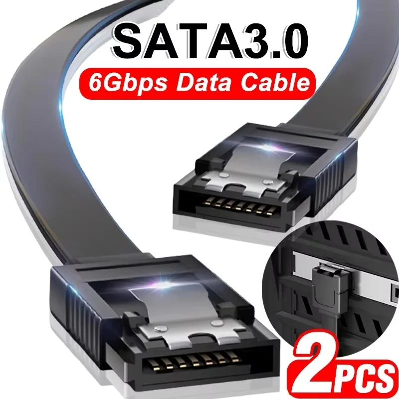 SATA III Data Transmission Cable 6Gbps Straight Bend HDD SDD Data Cable For SATA HDD SSD CD Drive Desktop Computer Accessories