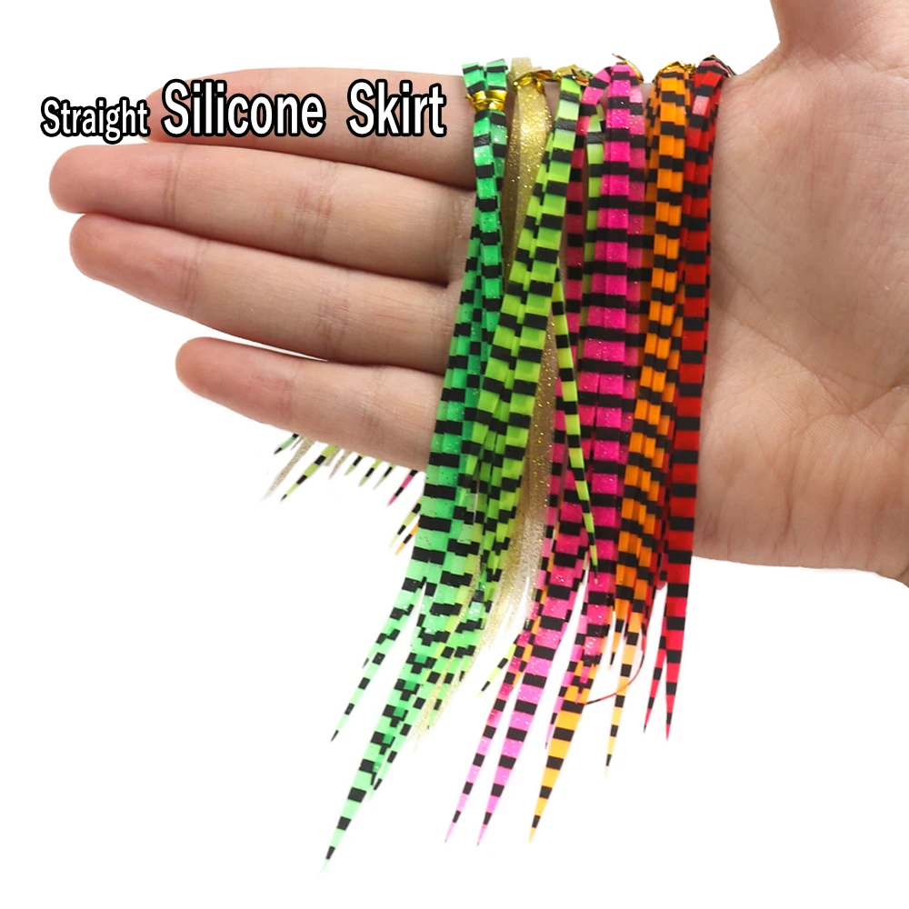 Wifreo 50 Fishing Silicone Skirt Assist hook Jig Head Saltwater Fishing Hook Lure Skirt Trailers Integrated Spinnerbait Buzzbait