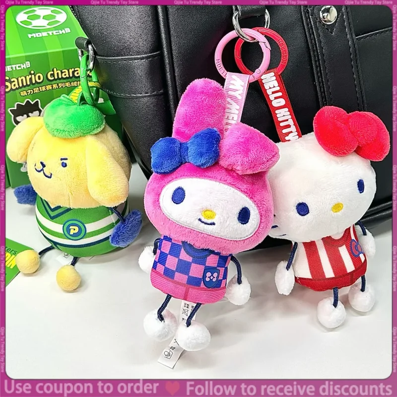 

New Genuine Sanrio Cute Football Game Plush Squeeze Toy Blind Box Cool Penguin Xo Keychain Stress Relief Toy Kt Girl Gift