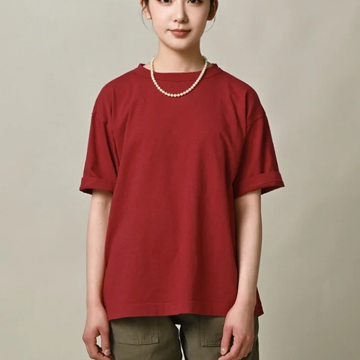 

Новая женская футболка 2026 года в японском стиле, свободного кроя, с коротким рукавом, из бамбукового хлопка, классическая, модная, универсальная, удобная