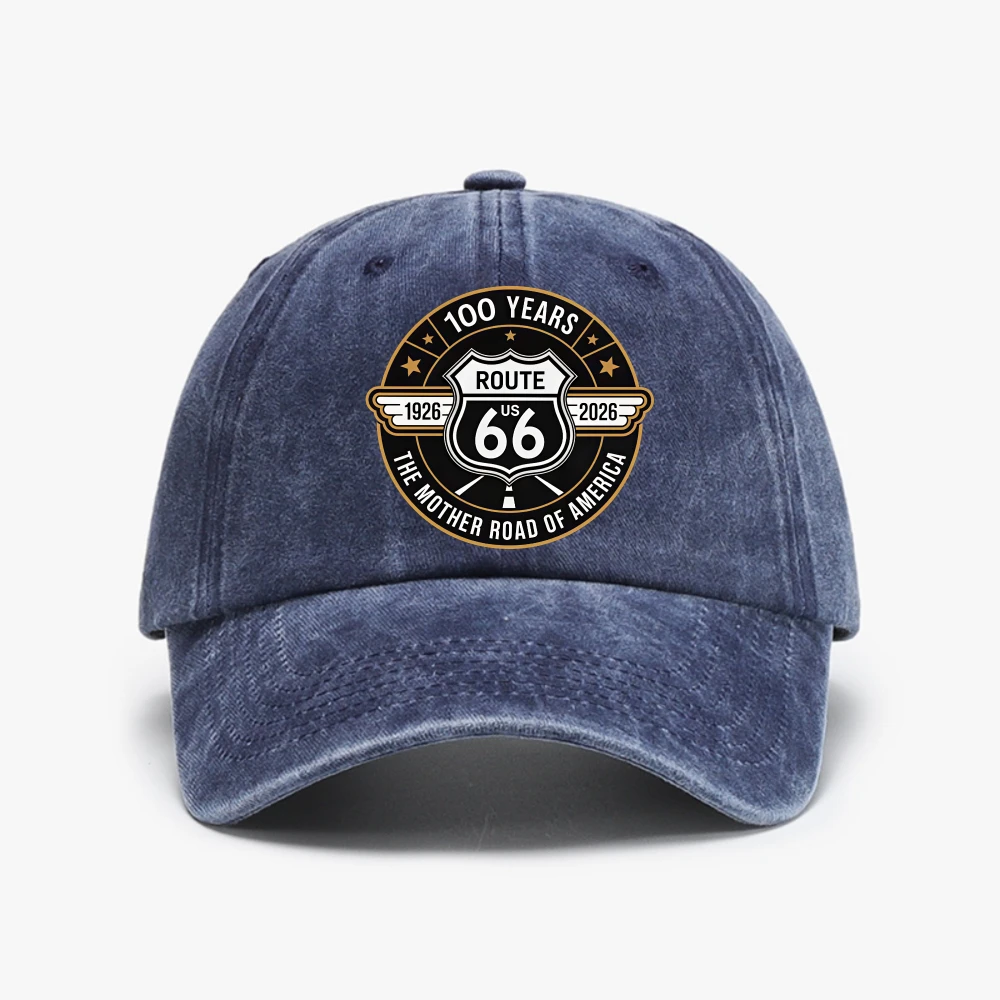 Men's Route 66 Vintage Baseball Cap Compatible with 1926-2026 Commemorative Design Retro Hat Route 66 Soft Top hats For Men