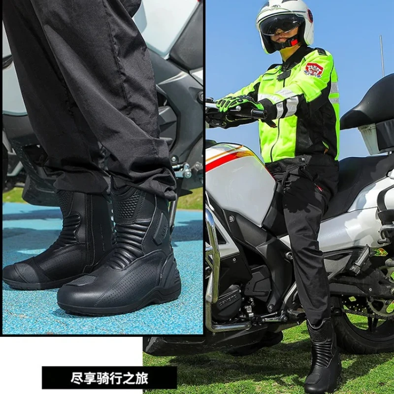 Motorcycle Riding Shoes Non Slip Wear Resistant Boots Waterproof Shock Absorption Comfortable Daily Commute Off Road Shoes