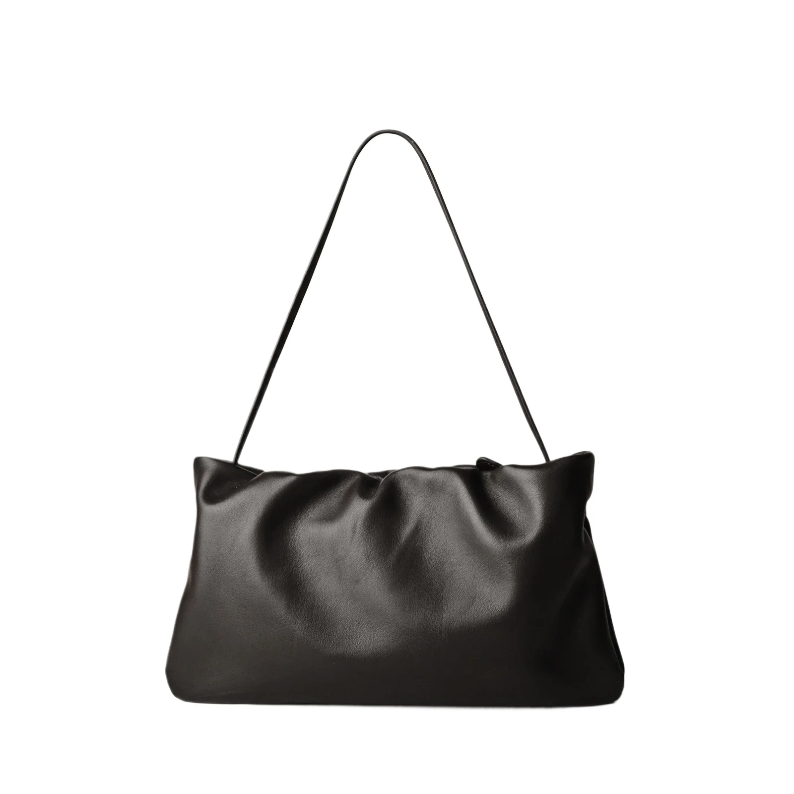 

Donna-in Sheepskin Handbag Cloud Fold Shape Genuine Leather Women Top Handle Bag for Daily Party