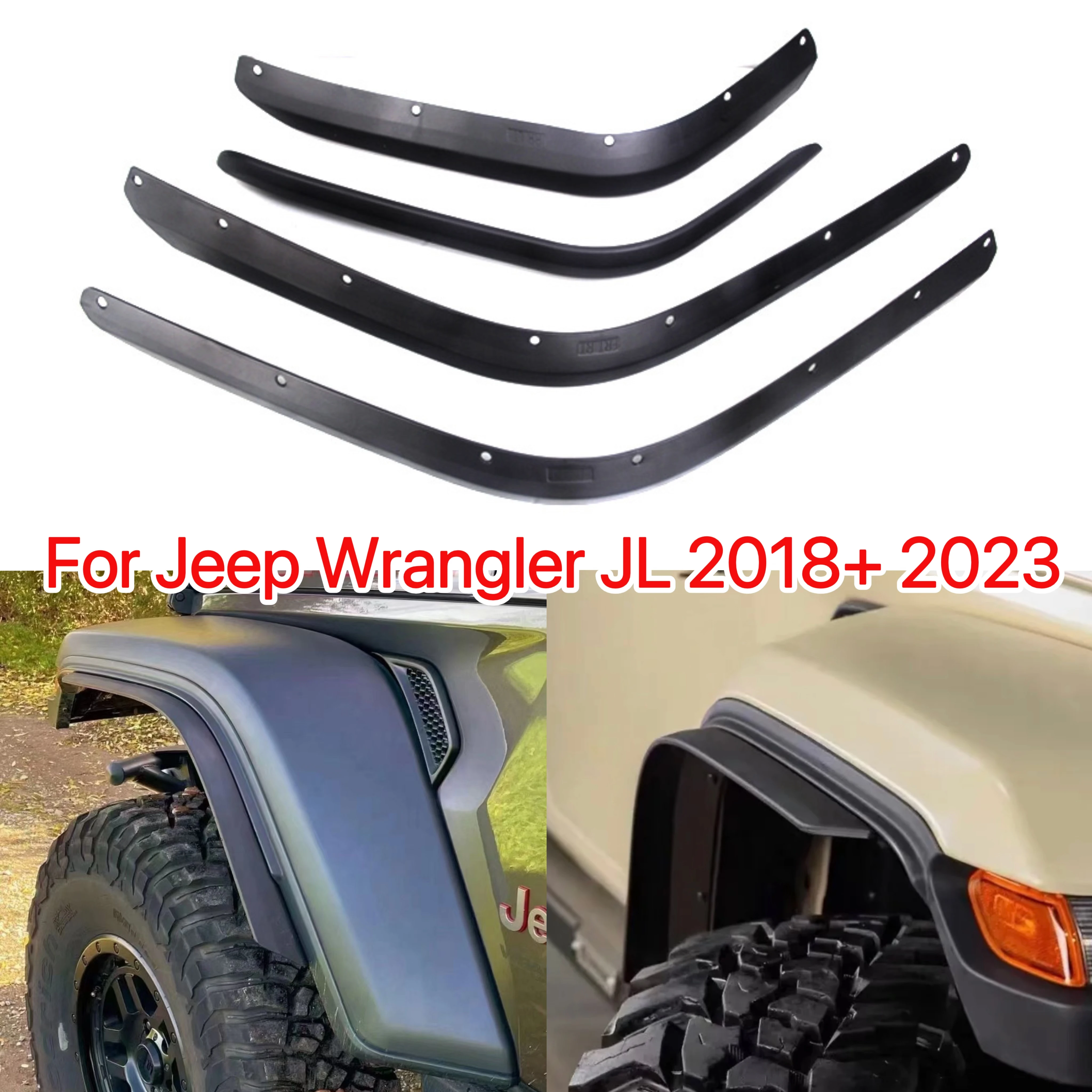 Car Front Rear Mudguard for Jeep Wrangler JL 2018+ 2023 Widening Original Fender Splash Protective Guards Flares Mudflaps