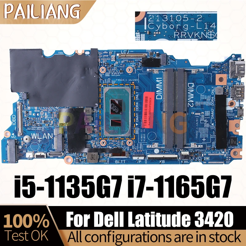 

For Dell Latitude 3420 Notebook Mainboard Laptop SRK05 i5-1135G7 SRK02 i7-1165G7 014WMV Motherboard Full Tested