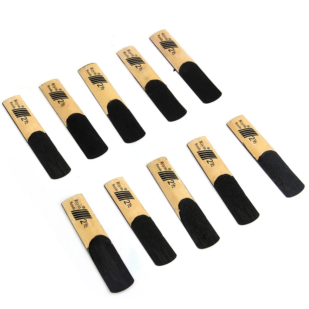 10pcs Soprano Saxophone Reed Sax Reed ชุดกล่องเก็บเครื่องดนตรีอุปกรณ์เสริม,1.5 Strength