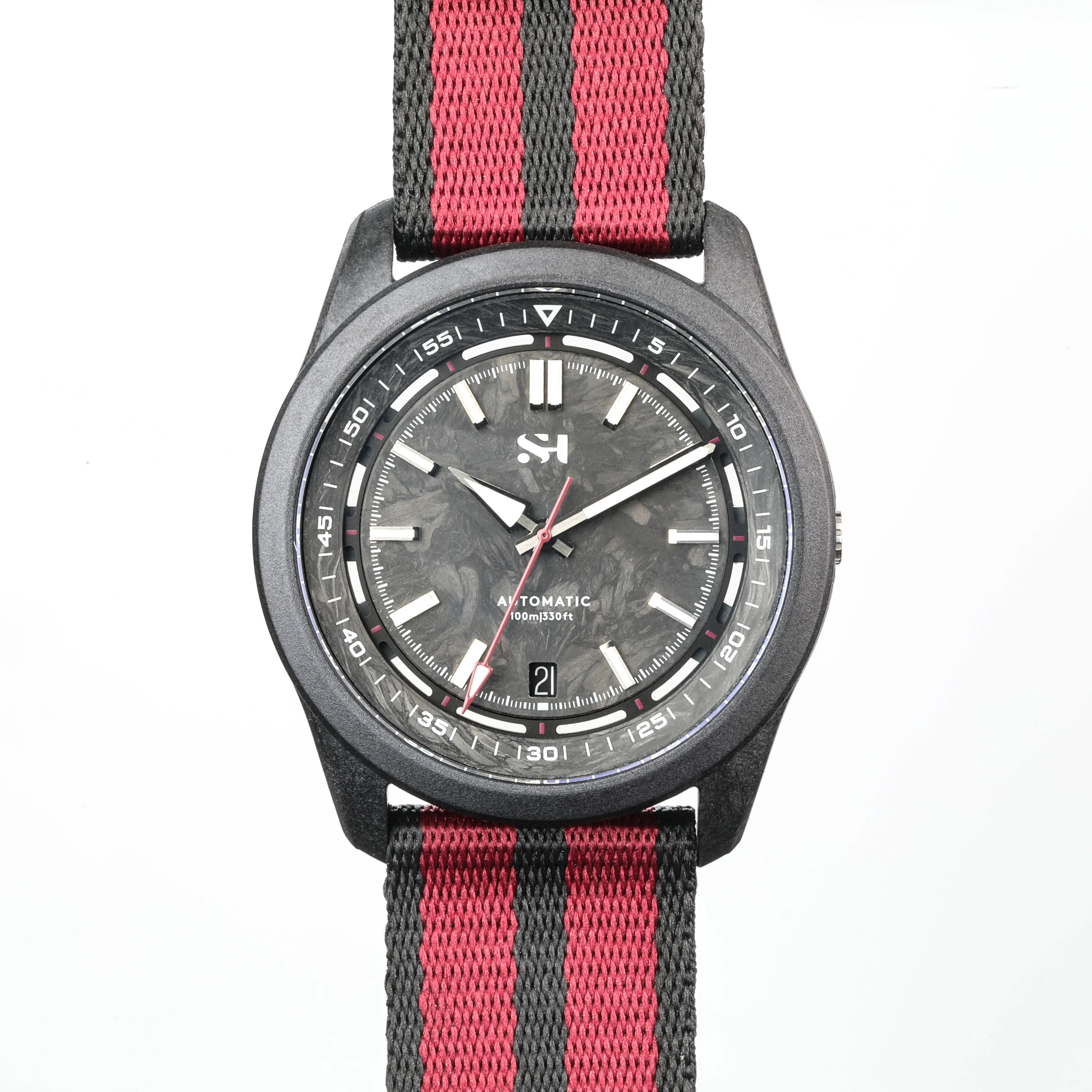 New Carbon fibre SW200 Automatic Watch Luxury 41mm 100m Waterproof Diver Watches PT5000 Diver Men Watch