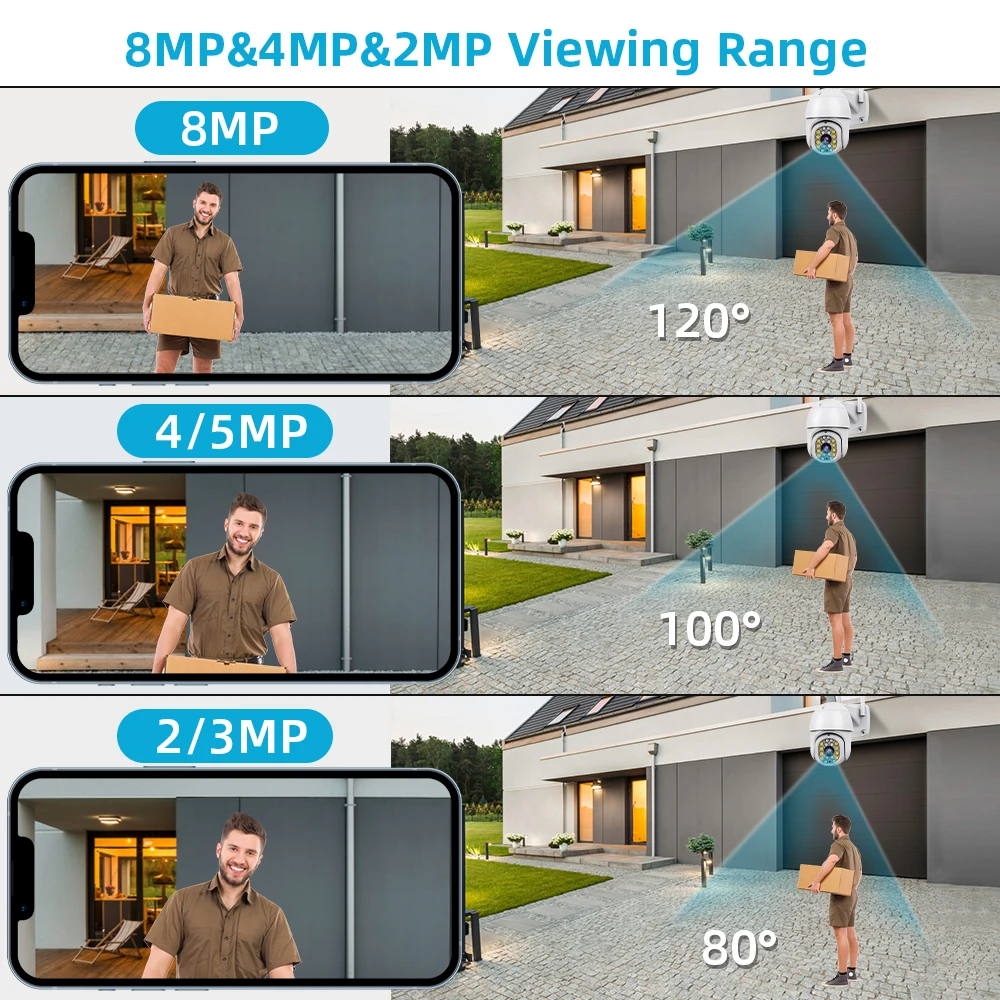 ICSEES PTZ Camera Outdoor Wifi Camera AI Human Detection 8MP Surveillance Security Protection Two Way Audio 5X Digital Zoom