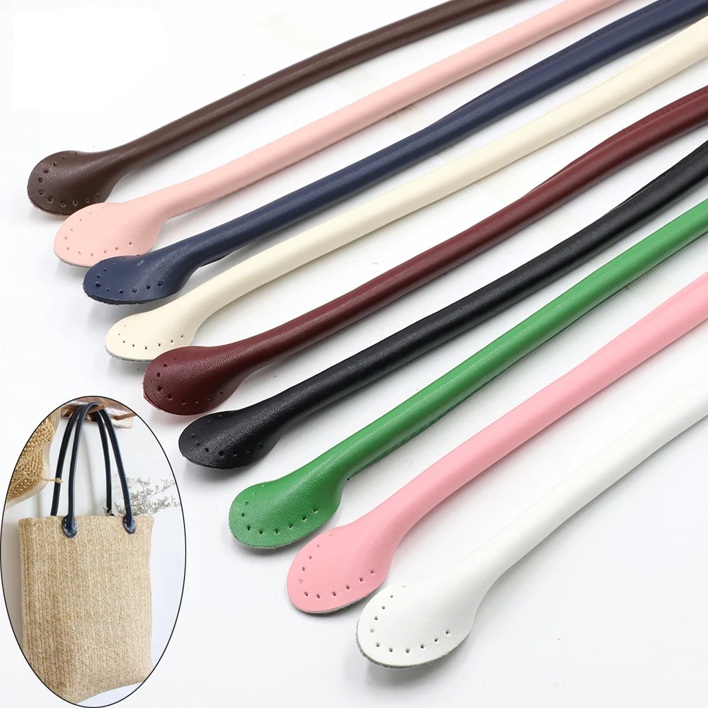 1Pair 40cm 50cm 60cm Cow Leather Bag Handle Shoulder Bag Strap Replacement Handbag Belt Straps for DIY Handmade Bag Accessories