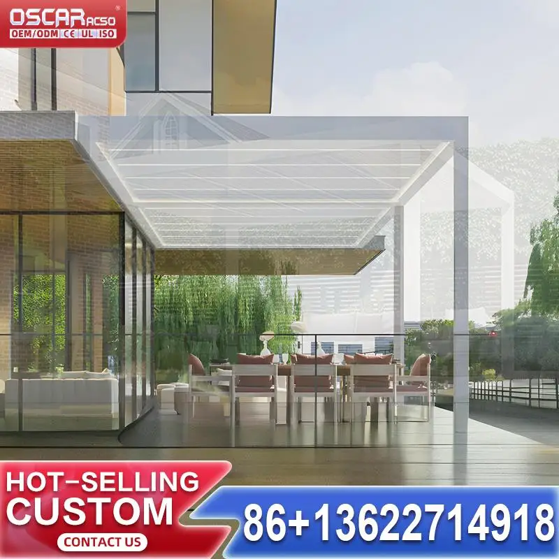 

Waterproof Aluminum Hardtop Sun Shade Patio Cover for Swimming Pool Arch System Roof pergola