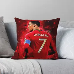 Cristiano Ronaldo CR7 Square Pillowcase Polyester Linen Velvet Printed Zip Decorative Throw Pillow Case Bed Cushion Cover