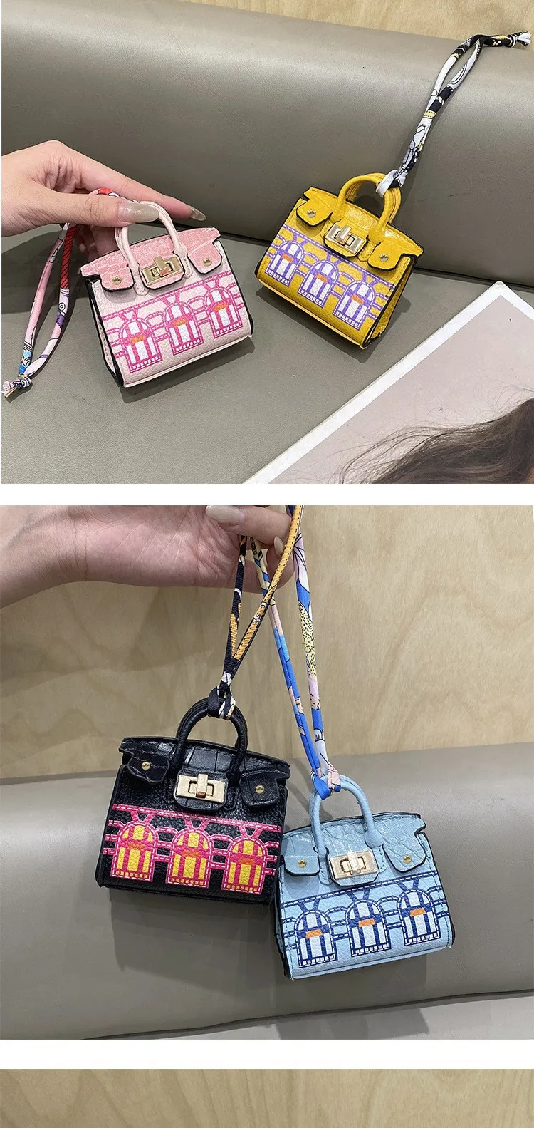 1 Stück modische Joker Mini Tide Druckmünzbörse, tragbare Kopfhörer- und Kleingeld-Aufbewahrungstasche, Anhänger, multifunktionale Tasche – Detail 8