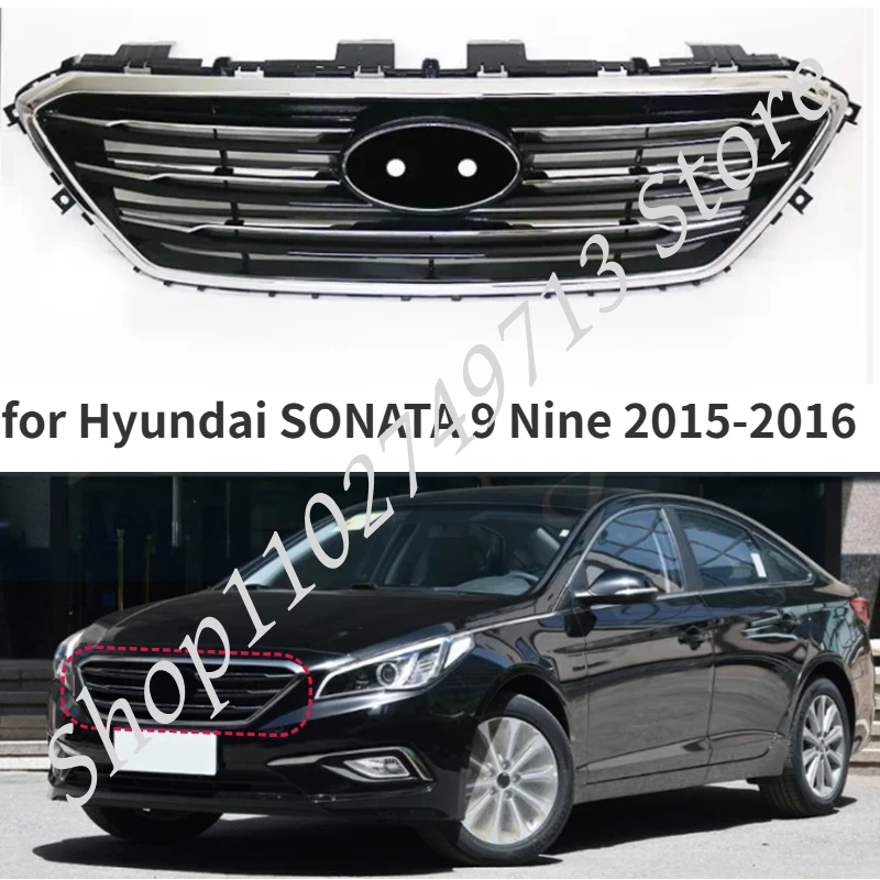 

Auto Parts ABS Front Grille Around Trim Racing Grills Trim for Hyundai SONATA 9 Nine 2015-2016 Car Styling Racing Grills