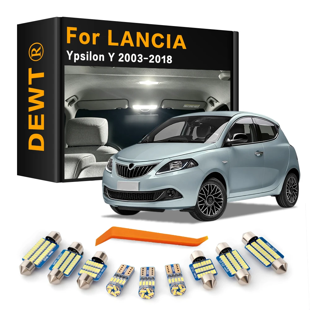 For Lancia Ypsilon Y 843 846 312 2003 - 2018 2017 2016 2015 2014 2013 Car LED Interior Dome Light Kit Sunvisor Trunk Bulb Canbus
