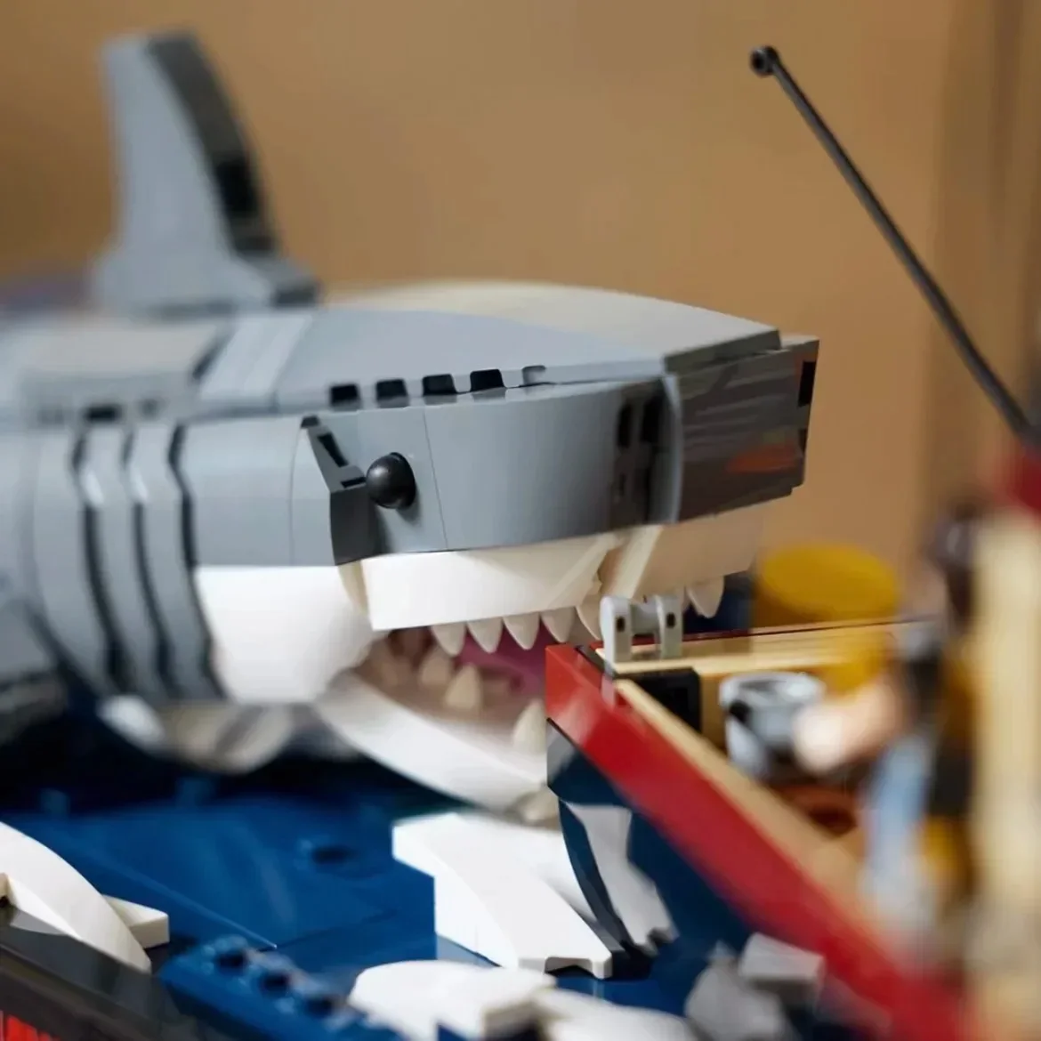 14+MOC القرش الأبيض العظيم ثلاثية الأبعاد نموذج سفينة القرش الكبار والأطفال هدية عيد ميلاد ديكور المنزل #6
