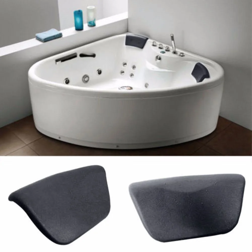 

Black Bathtub Spa Headrest, Neck Support, Non-Slip Back Comfortable Bathtub Support Waterproof Back Bathtub Support 265*150*60mm