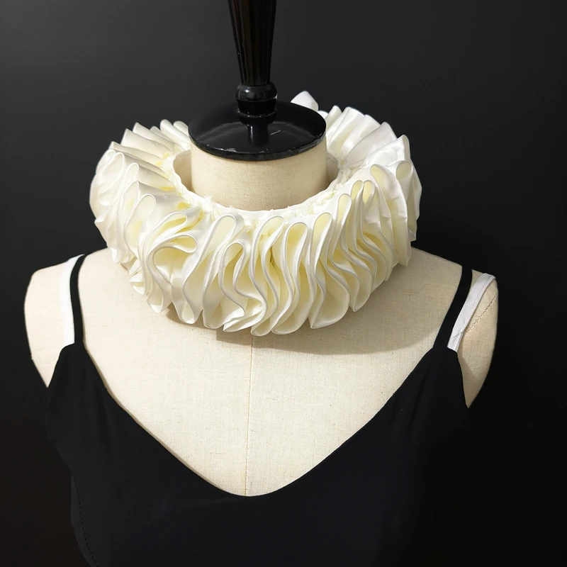 

Neck Ruffle Fake Collar Stage Performance Cosplay Costume Clown Decorative Collar Ruff Detachable Neckwear Photography Props