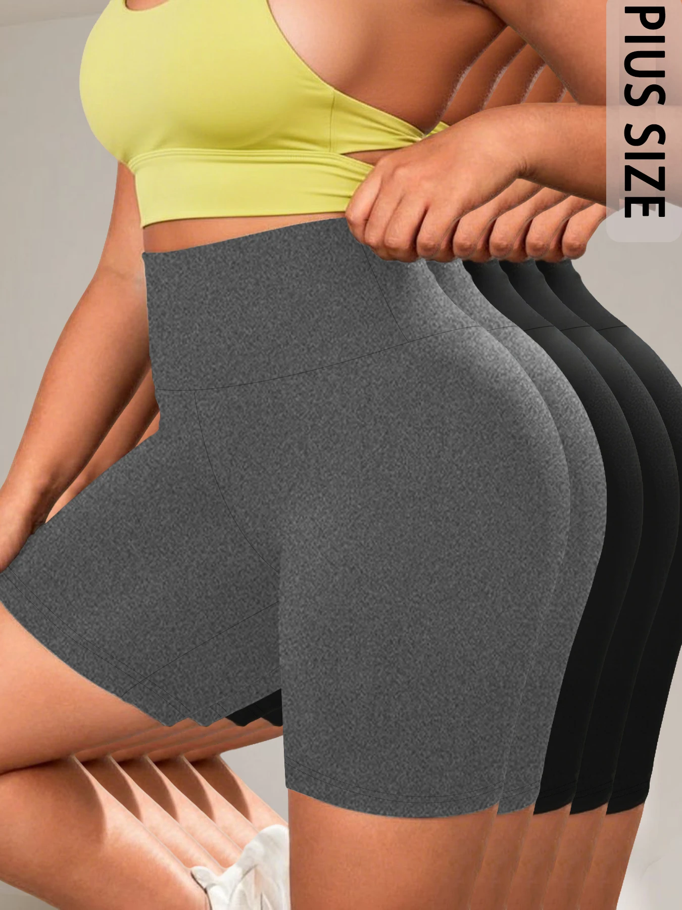 

5 штук в упаковке: Женские шорты-велосипедки больших размеров с высокой талией, супермягкие, непрозрачные, для тренировок, йоги, бега, дома и повседневной носки.