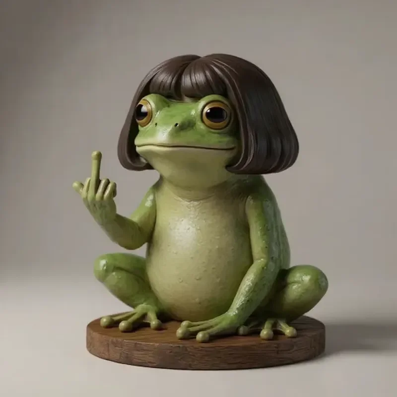 Independent Station New Fun Mini Middle Finger Frog Animal Statue-Birthday & Party Decor