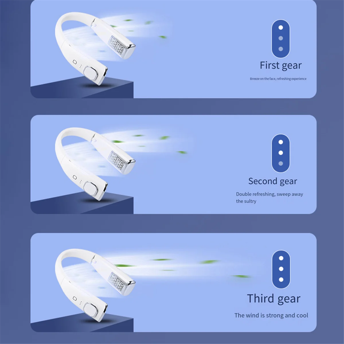 Вешалка-вентилятор 2400 мАч Подвесной шейный вентилятор Складной ленивый безлопастной подвесной шейный мини-вентилятор Turbo Бесщеточный бесшумный спортивный подвесной шейный вентилятор, B