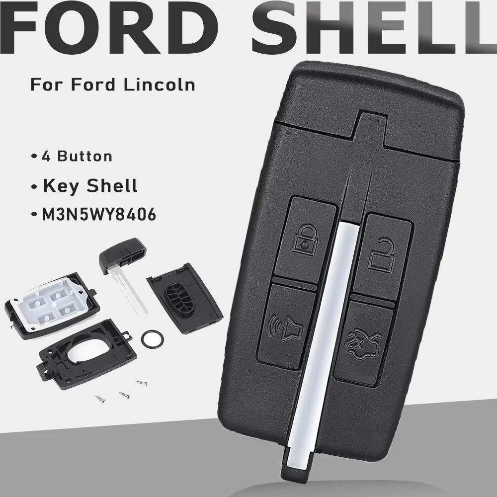 

Чехол KEYECU Smart Remote Key Shell с 4 кнопками для Ford Lincoln FCCID: M3N5WY8406
