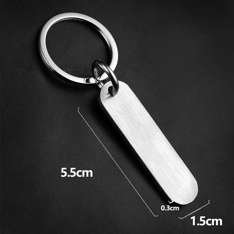 ส่วนบุคคลพวงกุญแจสแตนเลสโลโก้ Anti Loss Car Key แหวนชื่อ/โทรศัพท์แกะสลักของขวัญที่กําหนดเองสําหรับชาย/เขาสามีพ่อ
