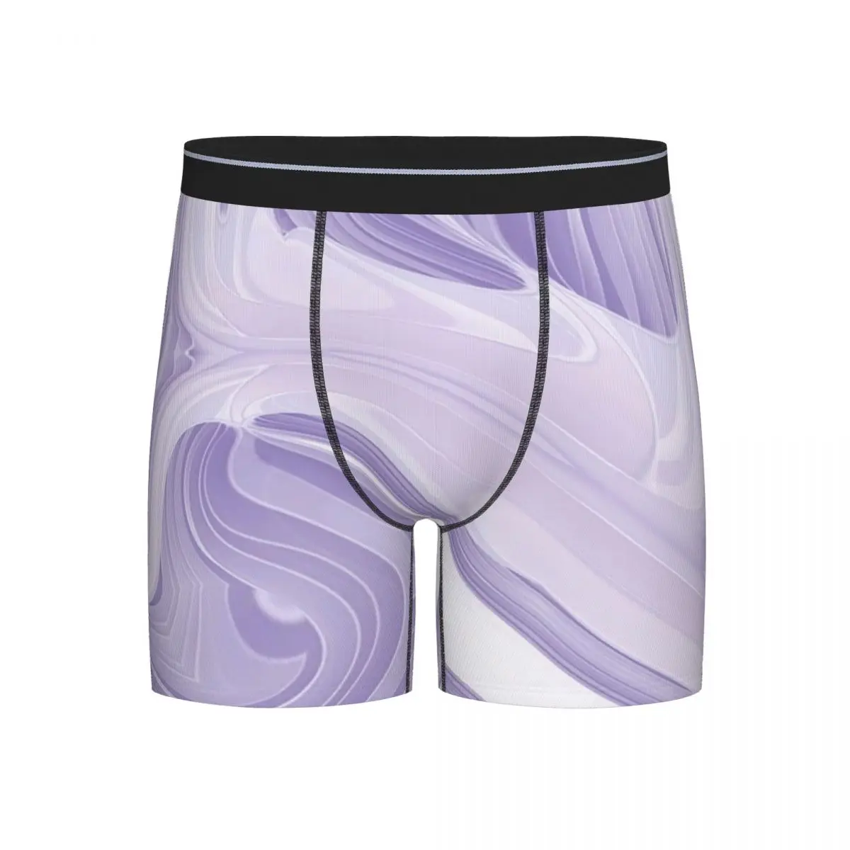 

Long Boxer Underpants Shorts Preppy Pastel Lilac Purple Marble Swirls Mid Century Modern Panties Men Soft Underwear for Homme