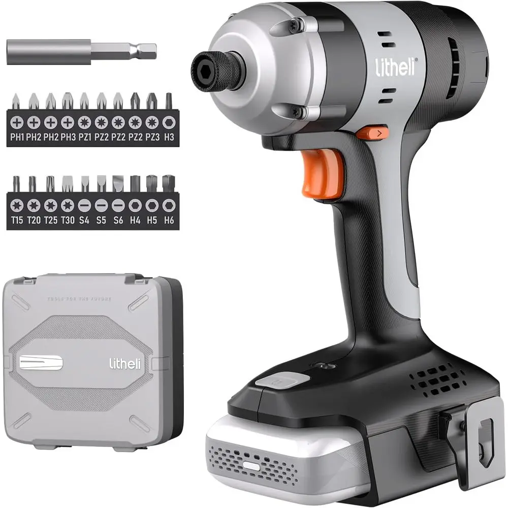 

20V Cordless Impact Driver Kit with 2.0Ah Battery, 1593 In-lbs Torque, 1/4 Hex, 3000 IPM, 2800 RPM, Storage Case for Home and Ve